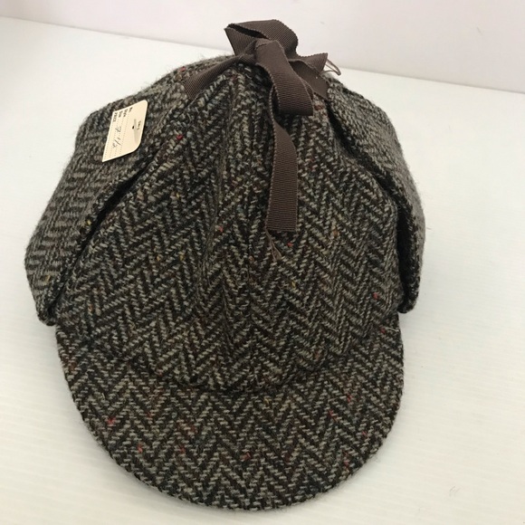 New Donegal Tweed Vintag Rare Outdoor Design Twin-bill Hat Pure Wool 7 1/2 - Picture 1 of 7